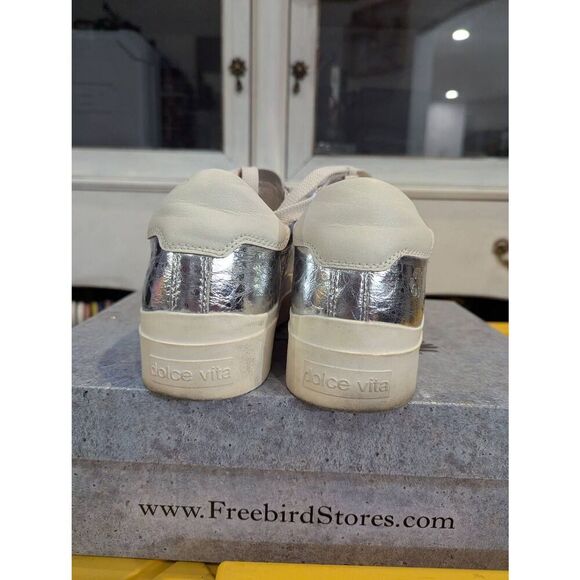 Dolce Vita Zayn 360 Silver Crackle Sneakers! - Picture 6 of 10
